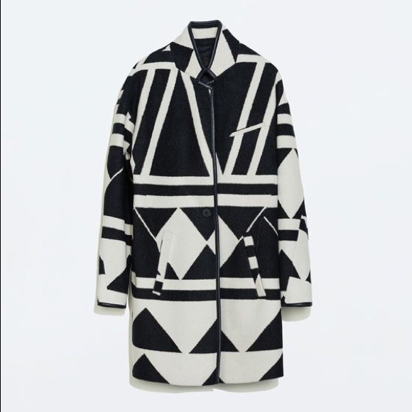 ZARA Geometric Wool Coat - Picture 5 of 8